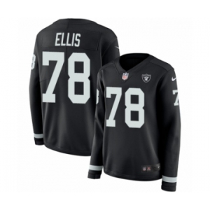 Women's Nike Oakland Raiders #78 Justin Ellis Limited Black Therma Long Sleeve NFL Jersey