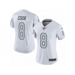 Women's Nike Oakland Raiders #8 Connor Cook Limited White Rush NFL Jersey