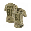 Women's Nike Oakland Raiders #81 Tim Brown Limited Camo 2018 Salute to Service NFL Jersey