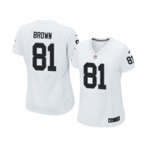Women's Nike Oakland Raiders #81 Tim Brown White NFL Jersey