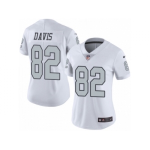 Women's Nike Oakland Raiders #82 Al Davis Limited White Rush NFL Jersey