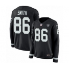 Women's Nike Oakland Raiders #86 Lee Smith Limited Black Therma Long Sleeve NFL Jersey