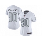 Women's Nike Oakland Raiders #90 Dan Williams Limited White Rush NFL Jersey