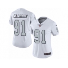 Women's Nike Oakland Raiders #91 Shilique Calhoun Limited White Rush NFL Jersey