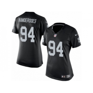 Women's Nike Oakland Raiders #94 Eddie Vanderdoes Limited Black Team Color NFL Jersey