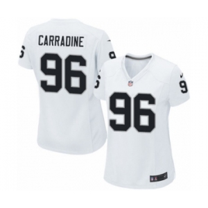 Women's Nike Oakland Raiders #96 Cornellius Carradine Game White NFL Jersey