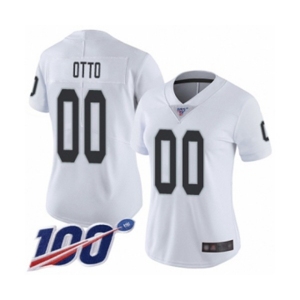 Women's Oakland Raiders #00 Jim Otto White Vapor Untouchable Limited Player 100th Season Football Jersey