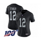 Women's Oakland Raiders #12 Kenny Stabler Black Team Color Vapor Untouchable Limited Player 100th Season Football Jersey