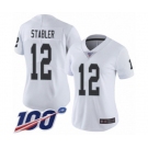 Women's Oakland Raiders #12 Kenny Stabler White Vapor Untouchable Limited Player 100th Season Football Jersey