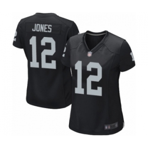 Women's Oakland Raiders #12 Zay Jones Game Black Team Color Football Jersey