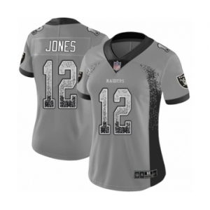 Women's Oakland Raiders #12 Zay Jones Limited Gray Rush Drift Fashion Football Jersey