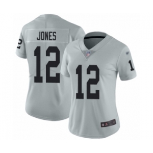 Women's Oakland Raiders #12 Zay Jones Limited Silver Inverted Legend Football Jersey