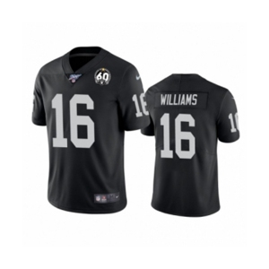 Women's Oakland Raiders #16 Tyrell Williams Black 60th Anniversary Vapor Untouchable Limited Player 100th Season Football Jersey