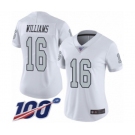 Women's Oakland Raiders #16 Tyrell Williams Limited White Rush Vapor Untouchable 100th Season Football Jersey