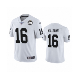 Women's Oakland Raiders #16 Tyrell Williams White 60th Anniversary Vapor Untouchable Limited Player 100th Season Football Jersey