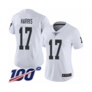 Women's Oakland Raiders #17 Dwayne Harris White Vapor Untouchable Limited Player 100th Season Football Jersey