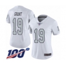 Women's Oakland Raiders #19 Ryan Grant Limited White Rush Vapor Untouchable 100th Season Football Jersey