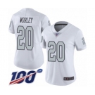 Women's Oakland Raiders #20 Daryl Worley Limited White Rush Vapor Untouchable 100th Season Football Jersey