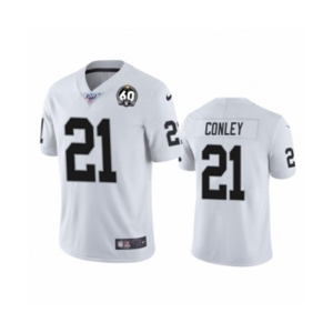 Women's Oakland Raiders #21 Gareon Conley White 60th Anniversary Vapor Untouchable Limited Player 100th Season Football Jersey