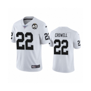 Women's Oakland Raiders #22 Isaiah Crowell White 60th Anniversary Vapor Untouchable Limited Player 100th Season Football Jersey