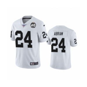 Women's Oakland Raiders #24 Johnathan Abram White 60th Anniversary Vapor Untouchable Limited Player 100th Season Football Jersey