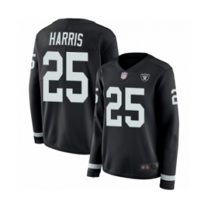 Women's Oakland Raiders #25 Erik Harris Limited Black Therma Long Sleeve Football Jersey