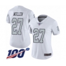 Women's Oakland Raiders #27 Trayvon Mullen Limited White Rush Vapor Untouchable 100th Season Football Jersey