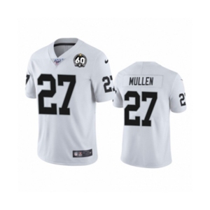 Women's Oakland Raiders #27 Trayvon Mullen White 60th Anniversary Vapor Untouchable Limited Player 100th Season Football Jersey