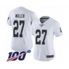 Women's Oakland Raiders #27 Trayvon Mullen White Vapor Untouchable Limited Player 100th Season Football Jersey