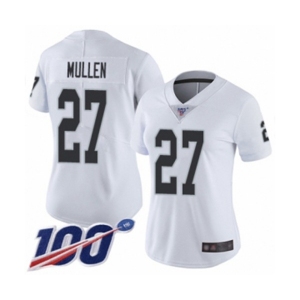 Women's Oakland Raiders #27 Trayvon Mullen White Vapor Untouchable Limited Player 100th Season Football Jersey