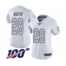 Women's Oakland Raiders #28 Doug Martin Limited White Rush Vapor Untouchable 100th Season Football Jersey