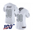 Women's Oakland Raiders #30 Jalen Richard Limited White Rush Vapor Untouchable 100th Season Football Jersey