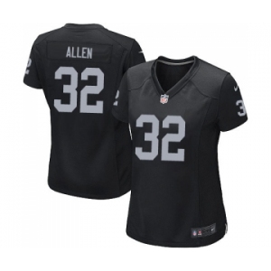 Women's Oakland Raiders #32 Marcus Allen Game Black Team Color Football Jersey