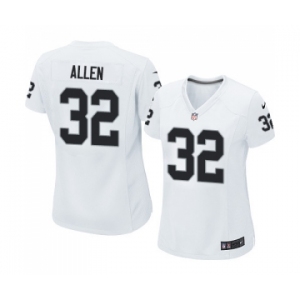 Women's Oakland Raiders #32 Marcus Allen Game White Football Jersey