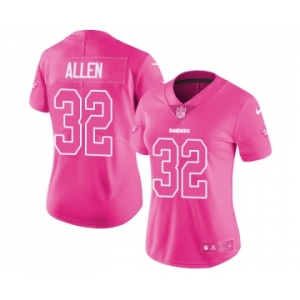 Women's Oakland Raiders #32 Marcus Allen Limited Pink Rush Fashion Football Jersey