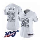 Women's Oakland Raiders #32 Marcus Allen Limited White Rush Vapor Untouchable 100th Season Football Jersey