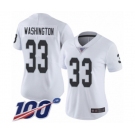 Women's Oakland Raiders #33 DeAndre Washington White Vapor Untouchable Limited Player 100th Season Football Jersey