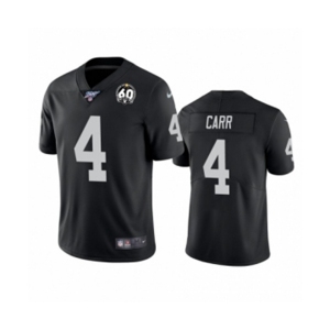 Women's Oakland Raiders #4 Derek Carr Black 60th Anniversary Vapor Untouchable Limited Player 100th Season Football Jersey
