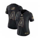 Women's Oakland Raiders #4 Derek Carr Black Gold Vapor Untouchable Limited Player 100th Season Football Jersey