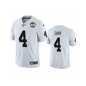 Women's Oakland Raiders #4 Derek Carr White 60th Anniversary Vapor Untouchable Limited Player 100th Season Football Jersey