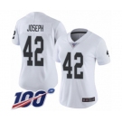 Women's Oakland Raiders #42 Karl Joseph White Vapor Untouchable Limited Player 100th Season Football Jersey