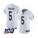 Women's Oakland Raiders #5 Johnny Townsend White Vapor Untouchable Limited Player 100th Season Football Jersey