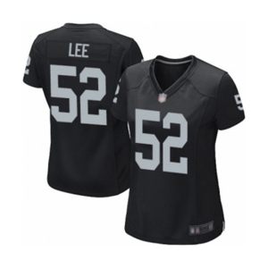 Women's Oakland Raiders #52 Marquel Lee Game Black Team Color Football Jersey