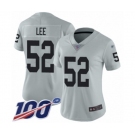 Women's Oakland Raiders #52 Marquel Lee Limited Silver Inverted Legend 100th Season Football Jersey