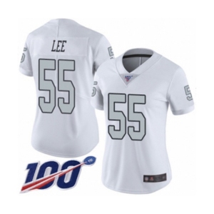 Women's Oakland Raiders #55 Marquel Lee Limited White Rush Vapor Untouchable 100th Season Football Jersey