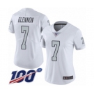 Women's Oakland Raiders #7 Mike Glennon Limited White Rush Vapor Untouchable 100th Season Football Jersey