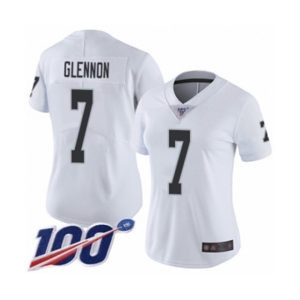 Women's Oakland Raiders #7 Mike Glennon White Vapor Untouchable Limited Player 100th Season Football Jersey