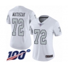 Women's Oakland Raiders #72 John Matuszak Limited White Rush Vapor Untouchable 100th Season Football Jersey