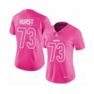 Women's Oakland Raiders #73 Maurice Hurst Limited Pink Rush Fashion Football Jersey