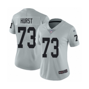 Women's Oakland Raiders #73 Maurice Hurst Limited Silver Inverted Legend Football Jersey